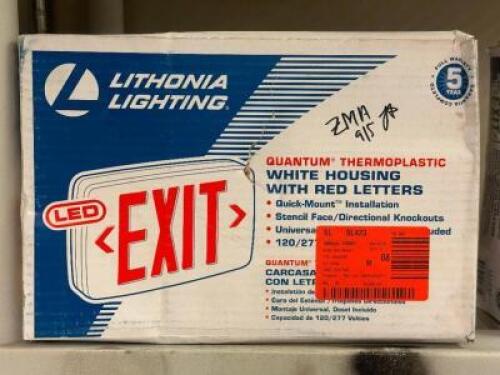 CONTRACTOR SELECT LQM SERIES 120/277-VOLT INTEGRATED LED WHITE AND RED EXIT SIGN