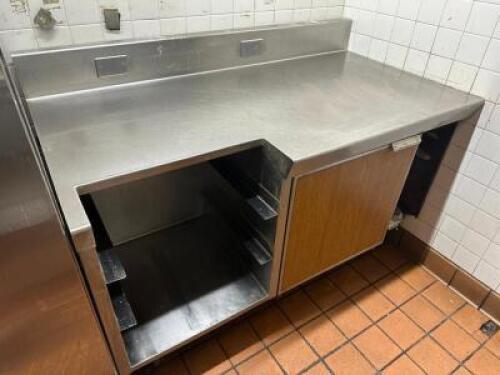 72" STAINLESS COUNTER W/ STORAGE RACK.