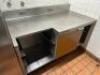 72" STAINLESS COUNTER W/ STORAGE RACK.
