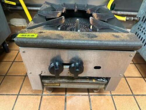 SINGLE BURNER HEAVY DUTY STOCK POT BURNER.