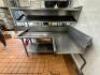 72" X 50" L SHAPED STAINLESS CLEAN TABLE W/ RISER. COMES WITH HATCO HOT WATER BOOSTER - 3