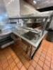 96" X 50" L SHAPED STAINLESS SOIL TABLE W/ RISER. W/ SINK AND SPRAY STATION - 4