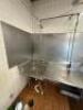 96" X 50" L SHAPED STAINLESS SOIL TABLE W/ RISER. W/ SINK AND SPRAY STATION - 5