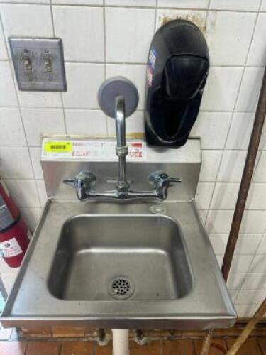 WALL MOUNT STAINLESS HAND SINK.