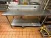 72" X 30" STAINLESS TABLE W/ 4" BACK SPLASH - 2