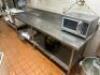 96" X 30" STAINLESS TABLE W/ MOUNTED CAN OPENER.