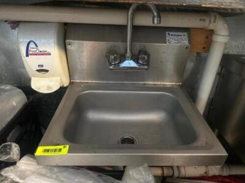WALL MOUNT STAINLESS HAND SINK.