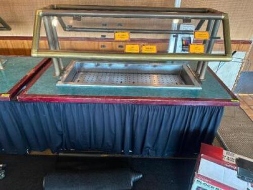 56" DROP IN REFRIGERATED COLD WELL BUFFET W/ SNEEZE GUARD.
