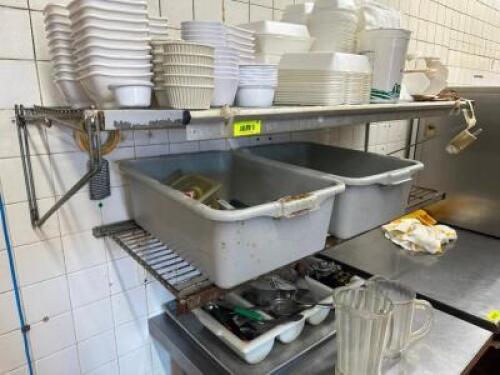48" TWO TIER WALL MOUNTED WIRE SHELF.