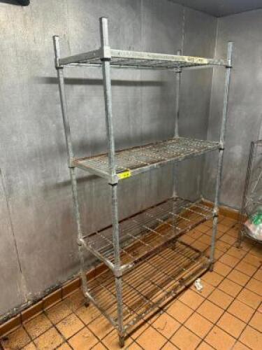 48" X 18" FOUR TIER WIRE SHELF.