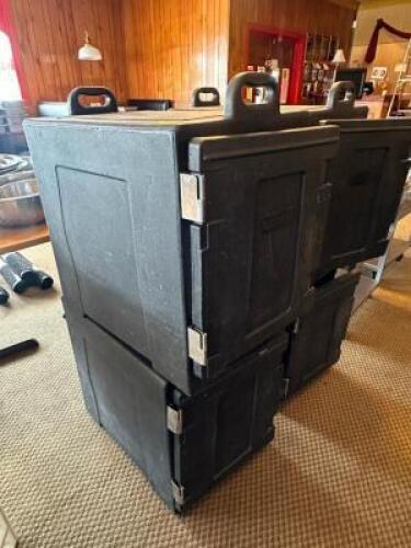 (2) FULL SIZE STACKING CATERING BOXES.