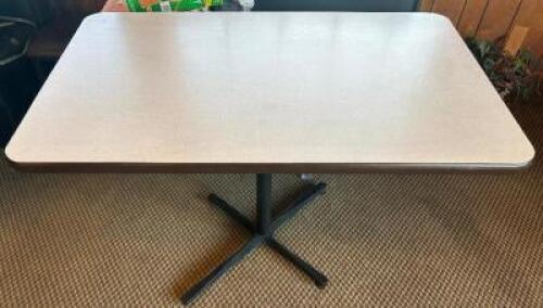 42" X 27" LAMINATE TABLE W/ BASE.