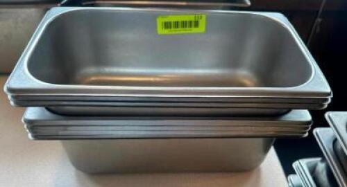 (6) 1/3 SIZE STAINLESS INSERTS.