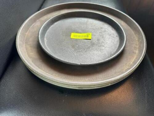 (4) SMALL ROUND DRINK TRAYS