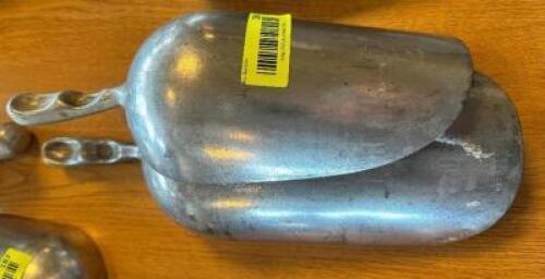 (2) LARGE METAL ICE / INGREDIENTS SCOOPS