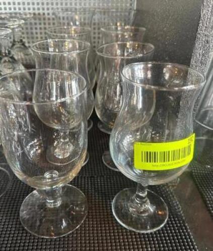 (7) ASSORTED HURRICANE GLASSES