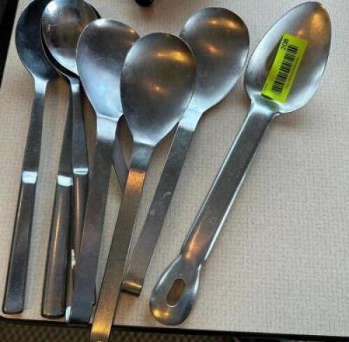 (7) STAINLESS SERVING SPOONS