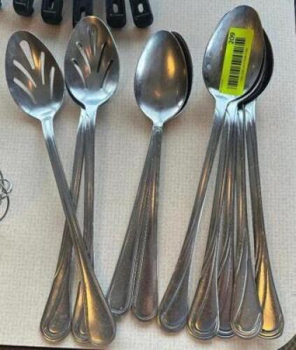 (10) STAINLESS SERVING SPOONS
