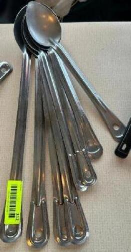 (8) STAINLESS SERVING SPOONS