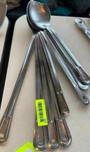 (8) STAINLESS SERVING SPOONS