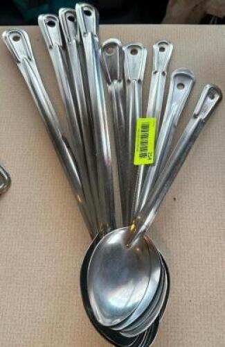 (9) STAINLESS SERVING SPOONS
