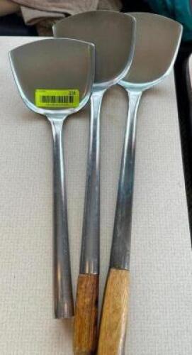 (3) STAINLESS WOK LADLES