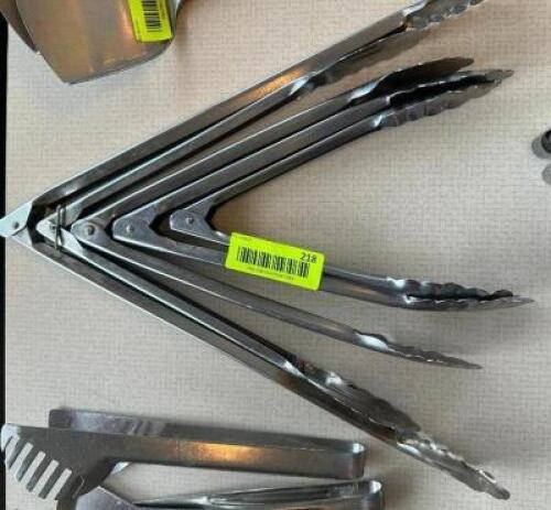 (5) STAINLESS TONGS
