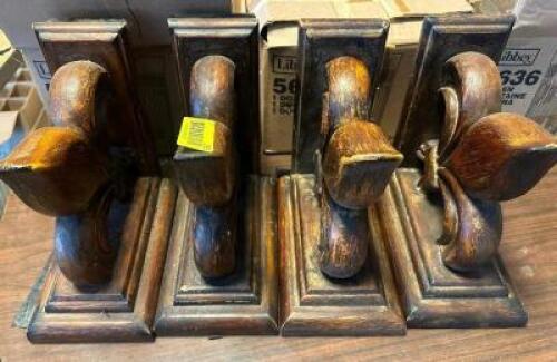 (4) WOODEN WALL SHELF / SCONCES