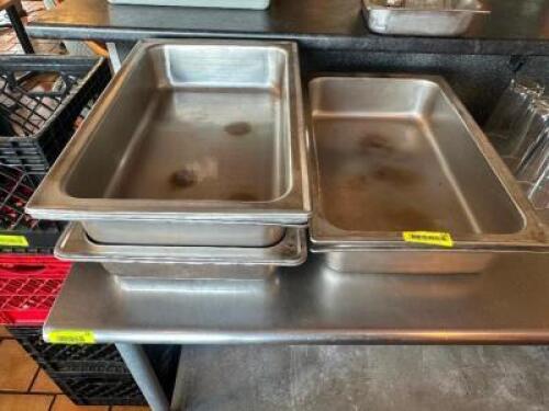 (4) FULL SIZE STAINLESS WATER PANS.