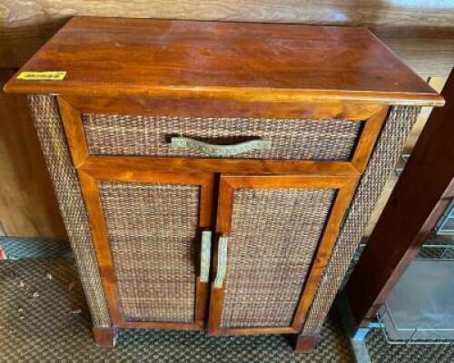24" WOODEN ACCENT CABINET.