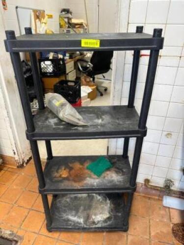 30" FOUR TIER BLACK PLASTIC SHELF..