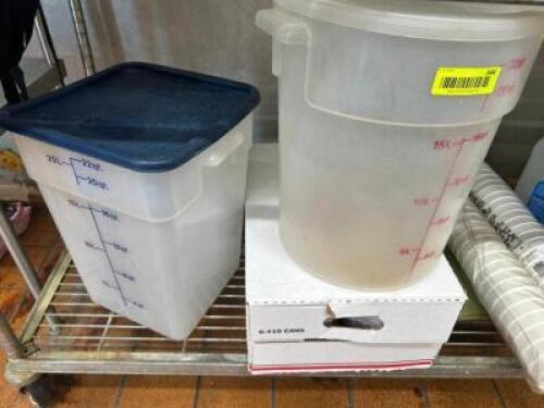 (2) 22 QT PLASTIC CONTAINERS W/ LIDS