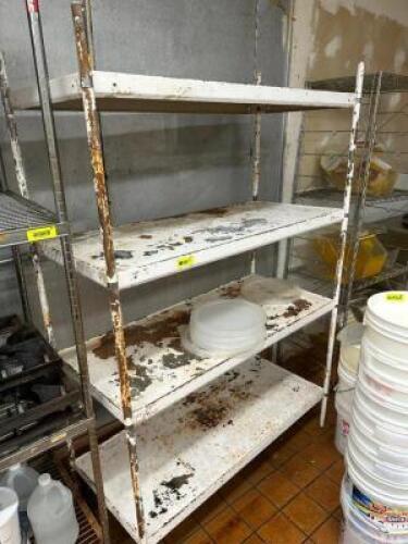 (2) 48" X 24" FOUR TIER METAL SHELVES.