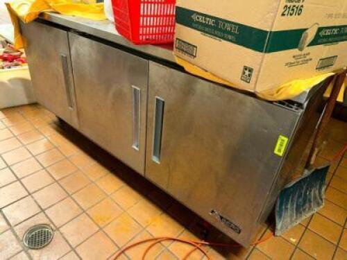 THREE DOOR WORK TOP COOLER.
