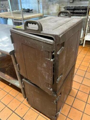 (2) FULL SIZE STACKING CATERING BOXES.