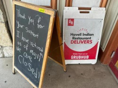 (2) ASSORTED SANDWICH BOARD SIGNS