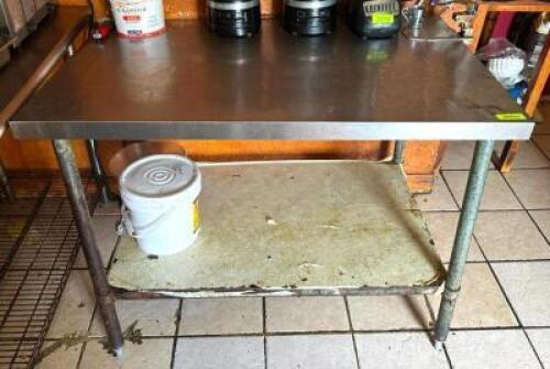 48" STAINLESS TABLE WITH UNDERSHELF AND CAN OPENER
