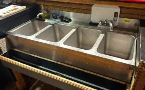 4-COMPARTMENT UNDERCOUNTER STAINLESS STEEL BAR SINK
