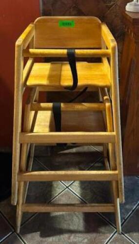 (2) WOODEN HIGH CHAIRS