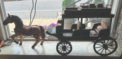 WOODEN HORSE AND CARRIAGE