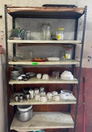SHELVING UNIT WITH ASSORTED SMALLWARES