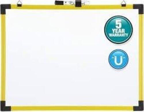DESCRIPTION: (1) INDUSTRIAL DRY ERASE BOARD BRAND/MODEL: QUARTET #724126 INFORMATION: YELLOW BORDER SIZE: 4' X 3' RETAIL$: $186.11 EA QTY: 1