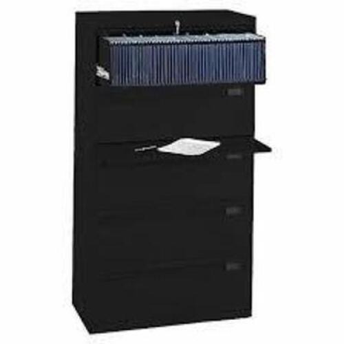 DESCRIPTION: (1) VERTICAL FILING CABINETBRAND/MODEL: HIRSH #17778INFORMATION: BLACK, METALSIZE: 5 DRAWERS,&nbsp;26D x 15W x 61HRETAIL$: $535.00 EAQTY: 1