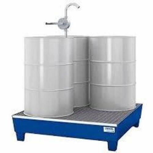 DESCRIPTION: (1) SPILL CONTAINMENT PALLET BRAND/MODEL: DENIOS #793VT3 INFORMATION: BLUE, STEEL, 66 GAL SPILL CAPACITY, 2,400 LB LOAD CAPACITY, FOR 4 D
