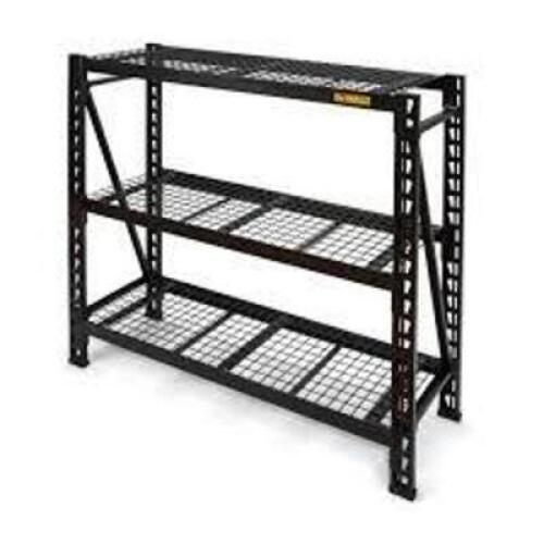 DESCRIPTION: (1) INDUSTRIAL RACKBRAND/MODEL: DEWALT #DXST4500BLK-WINFORMATION: BLACKSIZE: 50&rdquo;W x 18&rdquo;D x 48&rdquo;HRETAIL$: $223.33 EAQTY: 1