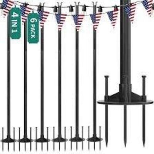 DESCRIPTION: (1) SET OF (6) YARD POLE BRAND/MODEL: YITAHOME #IMISHP-1002 INFORMATION: BLACK RETAIL$: $300.00 TOTAL QTY: 1