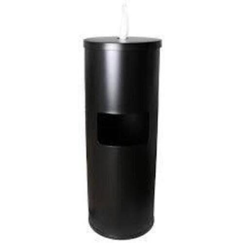 DESCRIPTION: (1) CART WIPE STAND BRAND/MODEL: NORTHRIDGE INFORMATION: BLACK WITH BUILT IN TRASH CAN, IMAGES ARE FOR ILLUSTRATION PURPOSES ONLY AND MAY