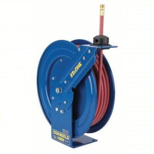 DESCRIPTION: (1) SPRING RETURN HOSE REEL BRAND/MODEL: COXREELS #EZ-P-LP-325 INFORMATION: BLUE SIZE: 3/8" X 25' RETAIL$: $411.79 EA QTY: 1