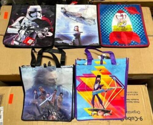 DESCRIPTION: (10) ASSORTED TOTE BAGS INFORMATION: STAR WARS, TOY STORY, DESPICABLE ME QTY: 10