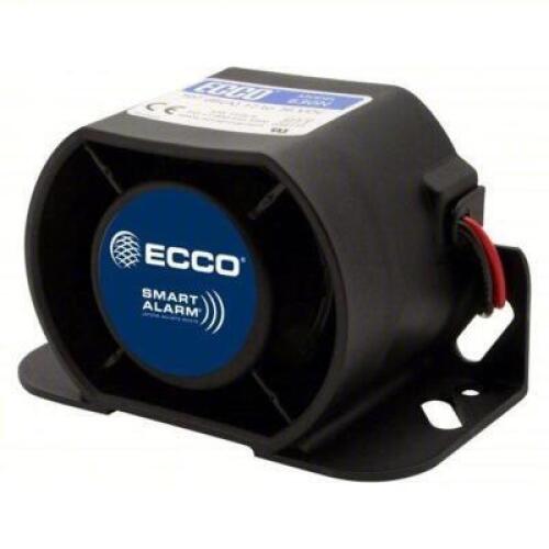 DESCRIPTION: (1) VEHICLE BACK UP ALARM BRAND/MODEL: ECCO #3WRT5 INFORMATION: SELF-ADJUSTING, TONAL, 107 DB MAX SOUND LEVEL, 12-24V DC, 5 IN LG, BLACK